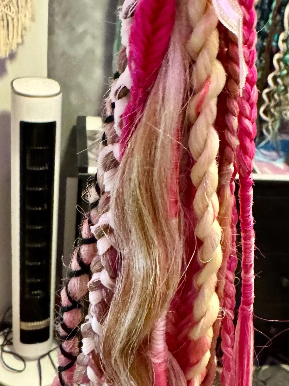 Boho, Viking Pink and Blonde Dreadlocks